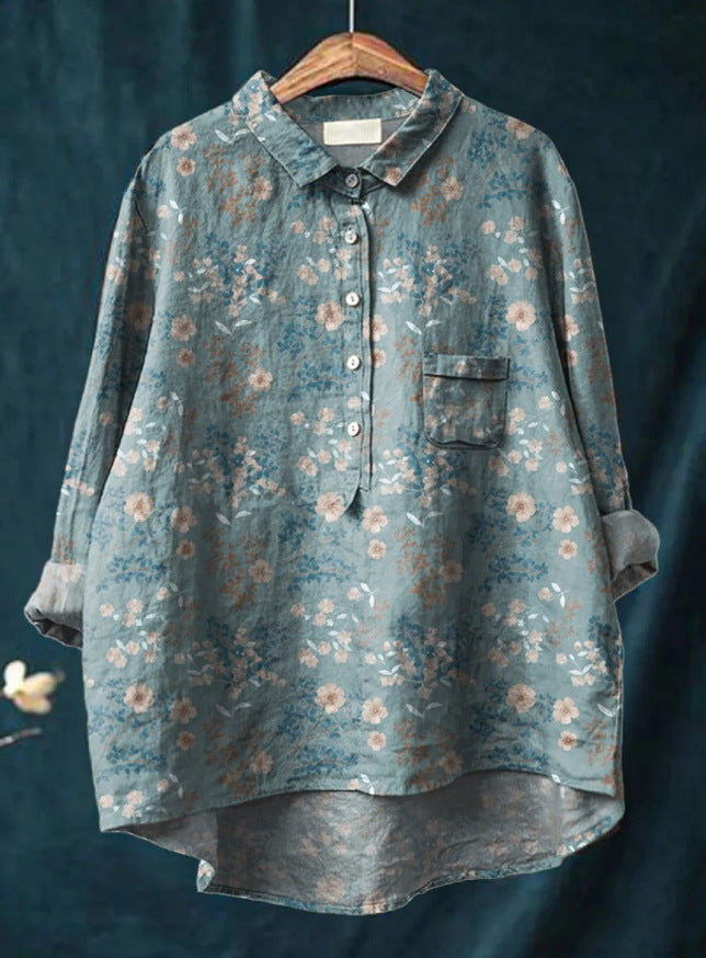 Iris - Vintage Floral Blouse