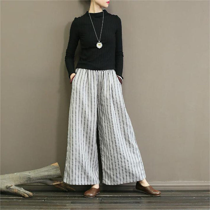 Seriva - Striped Flare Pants