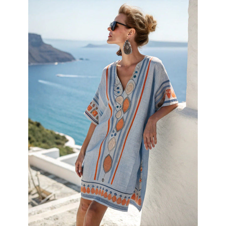 Amara™ | Bohemian Embroidered Kaftan Dress