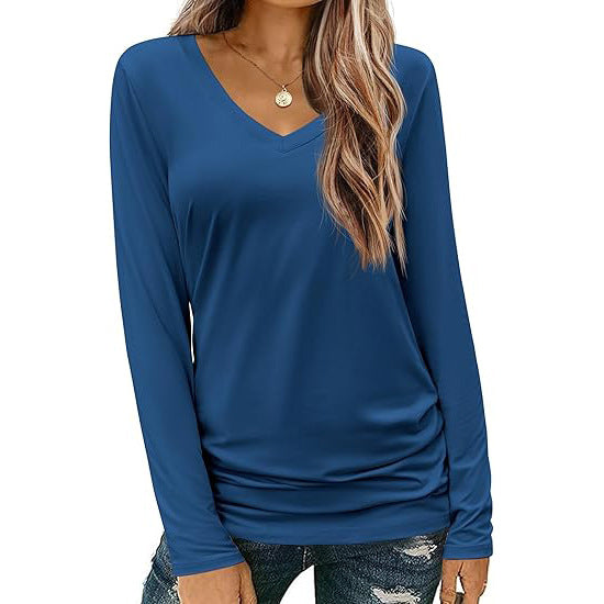 Lorena™ | Classic V-Neck Long Sleeve Top