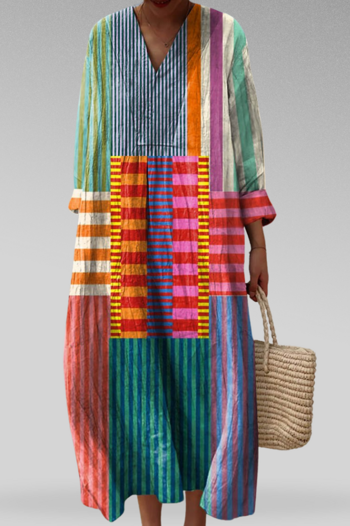 CALINA™ | ELEGANT GEOMETRIC MIDI DRESS