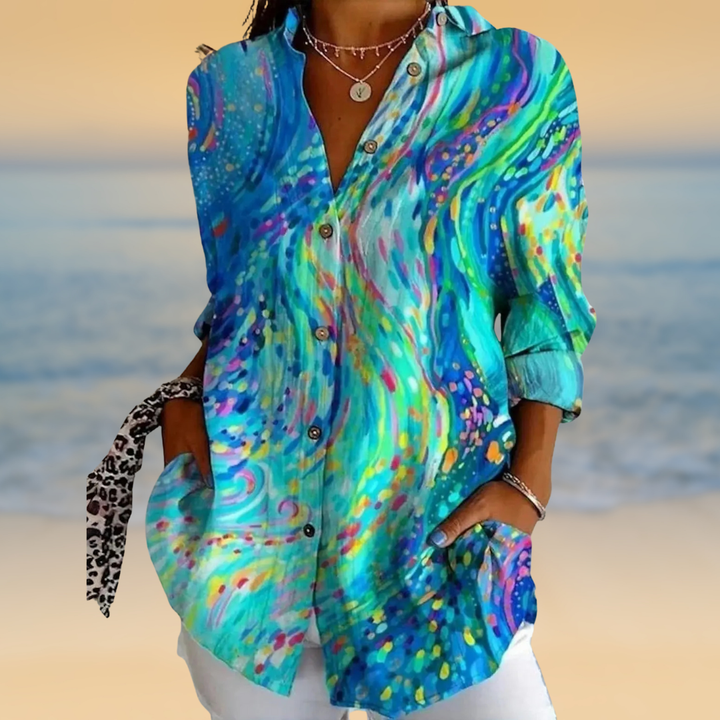 Aylaria™ | Abstract Watercolour Blouse