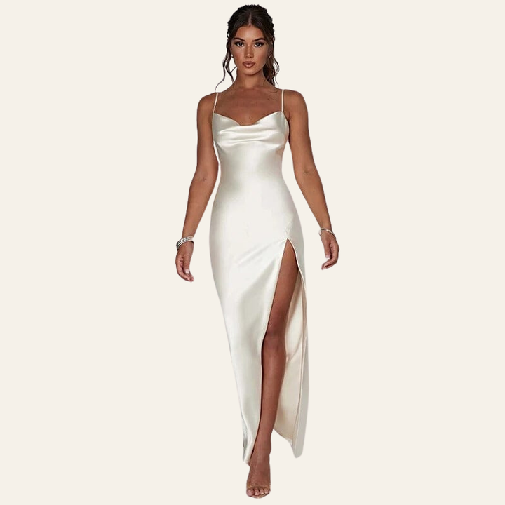 SOPHIE | SATIN SPAGHETTI STRAP MAXI DRESS