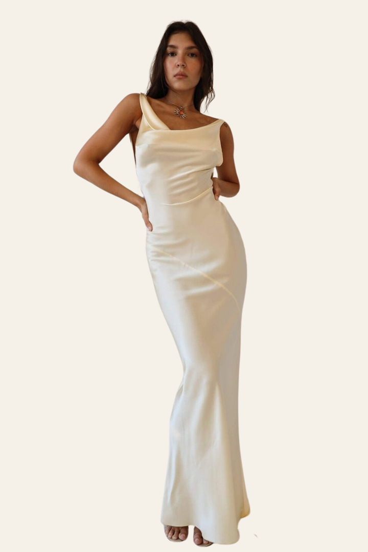 ISLA | SILK OPEN-BACK MAXI DRESS