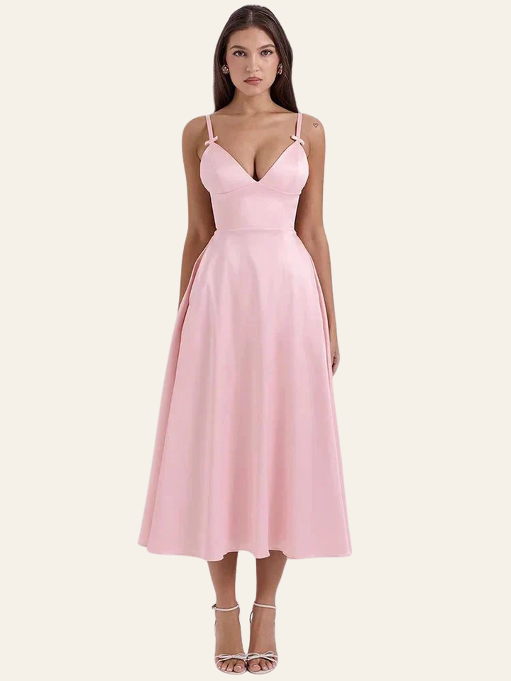 ELISE | SATIN SPAGHETTI STRAP DRESS