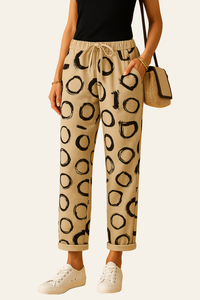Beige with Circle Print