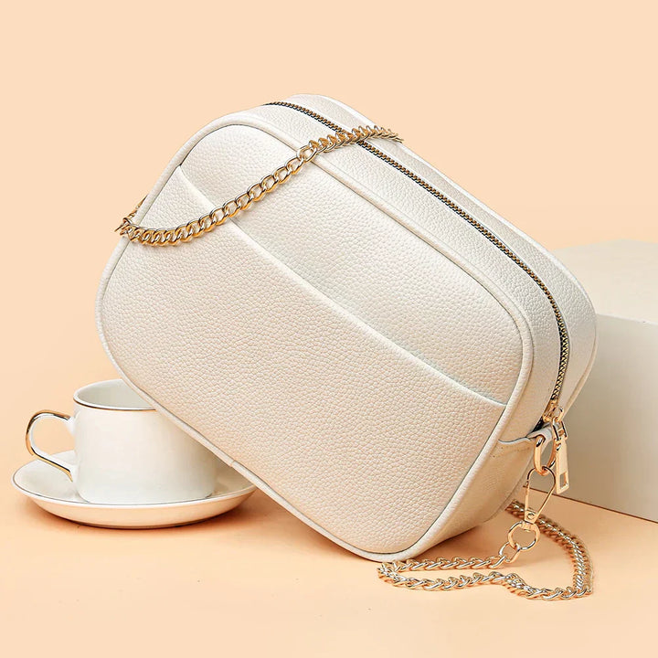 Zara Refined Leather Shoulder Bag