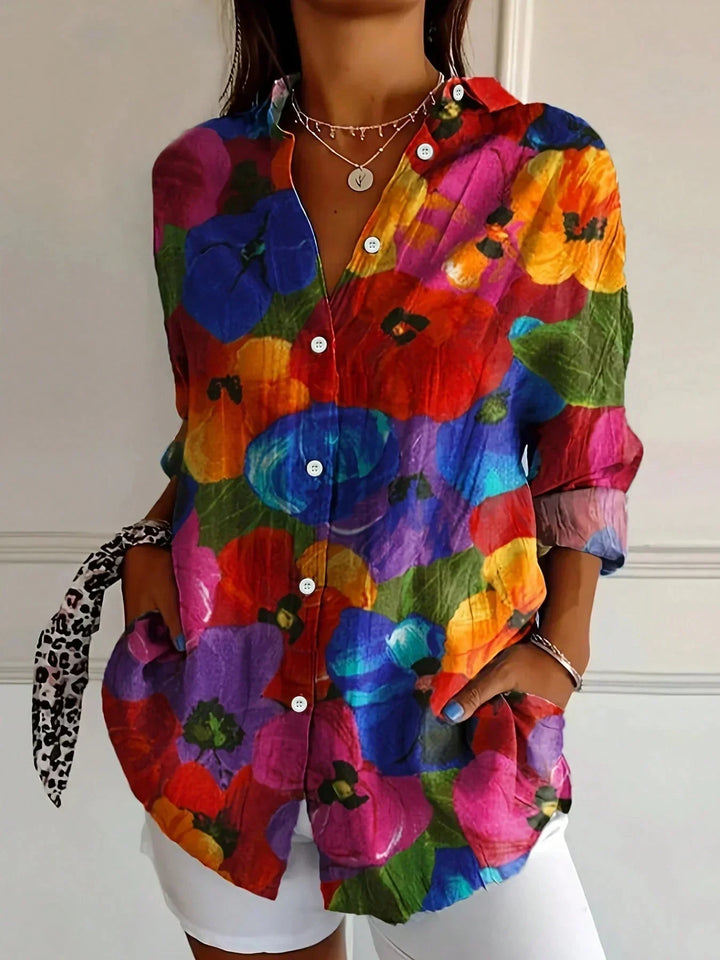 Elanora™ | Colourful Blouse with Playful Print