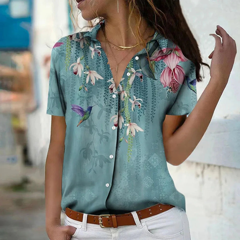 Elvéa™ | Floral Short Sleeve Shirt