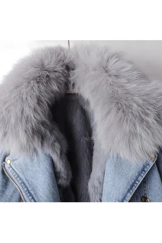 The Luxe Fur-Trimmed Denim Jacket