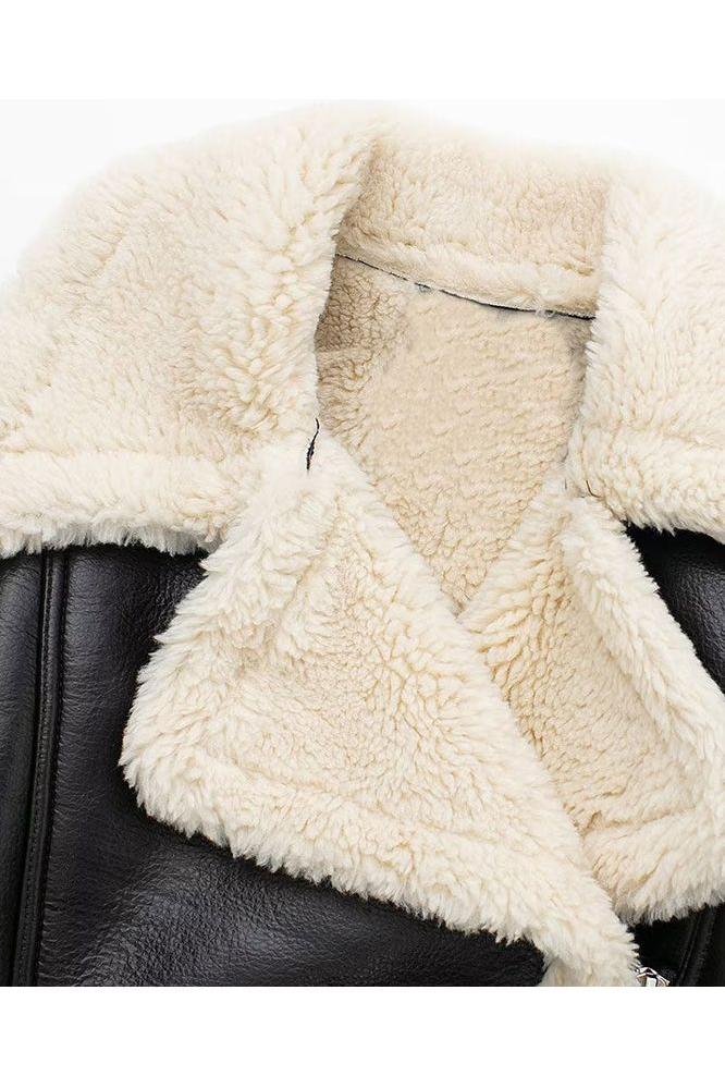 Premium Shearling Biker Jacket