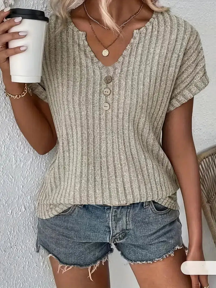 Lori - Ribbed tee "Sunday Picnic" – Fresh & feminine