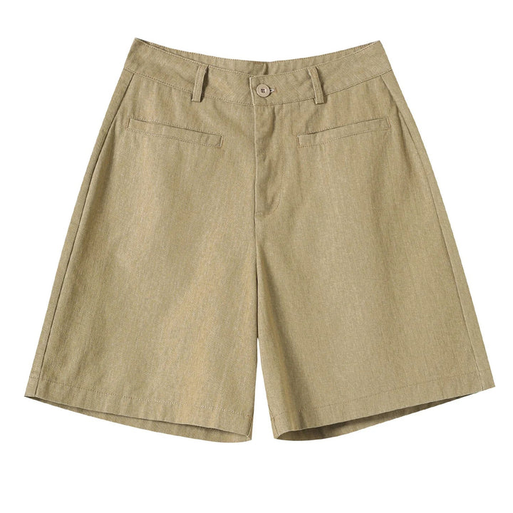 Elise™ | Cotton-Linen High Waist Shorts