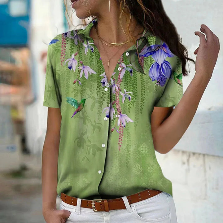 Elvéa™ | Floral Short Sleeve Shirt