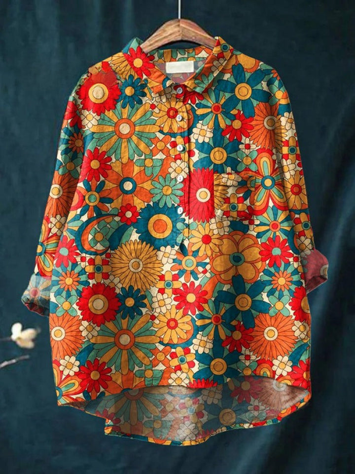 Ava - Vibrant Floral Embroidered Shirt