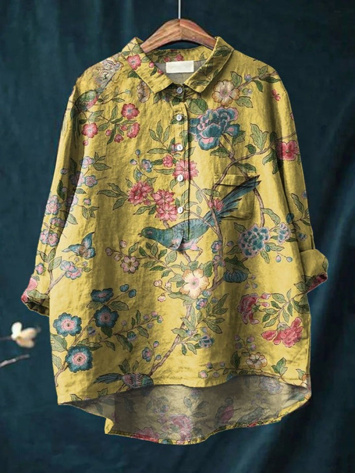Ava - Vibrant Floral Embroidered Shirt