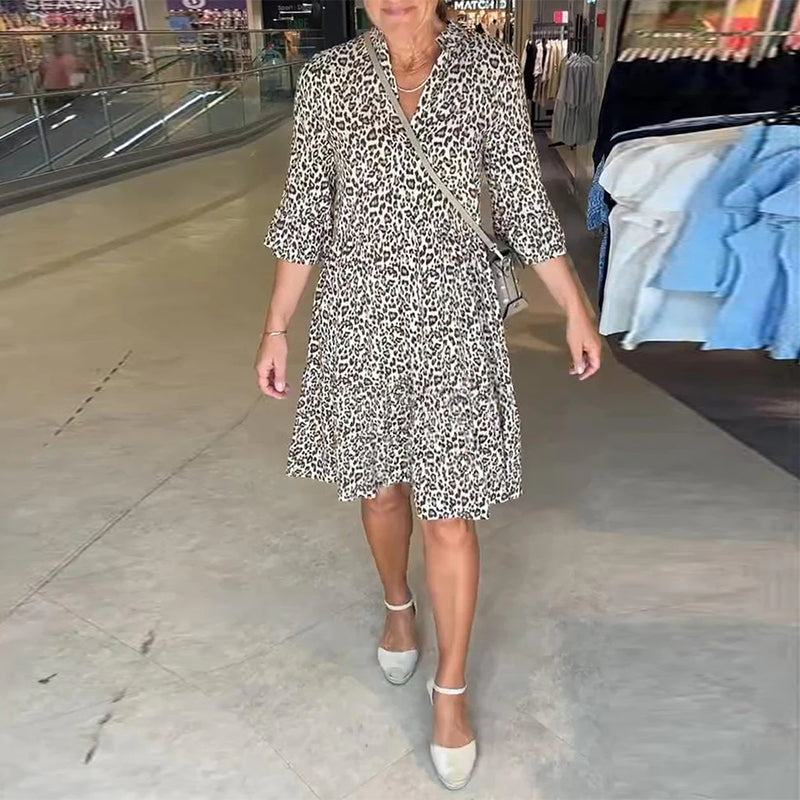 ZAREENA™ | FLOWING LEOPARD PRINT DRESS