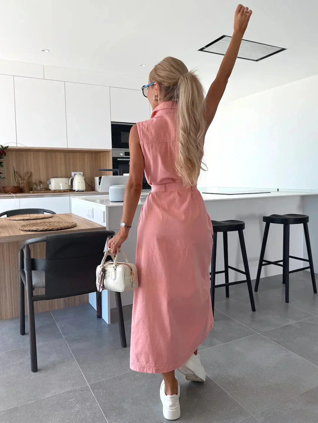 MARENZA™ | STRUCTURED MAXI DENIM DRESS