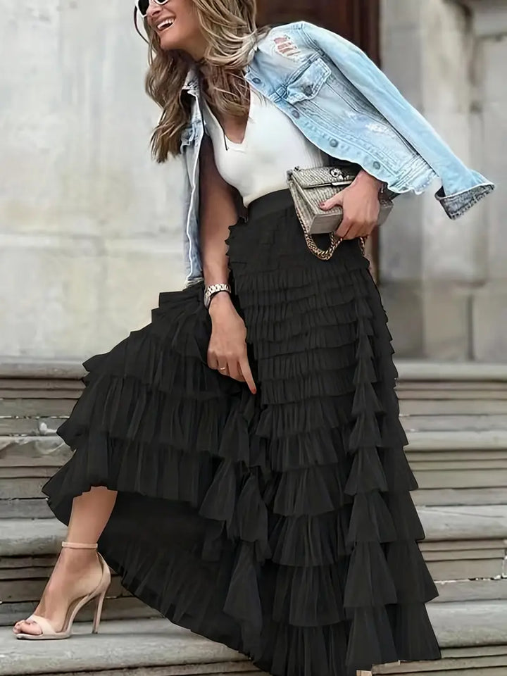 Cascade Layered Hem Skirt