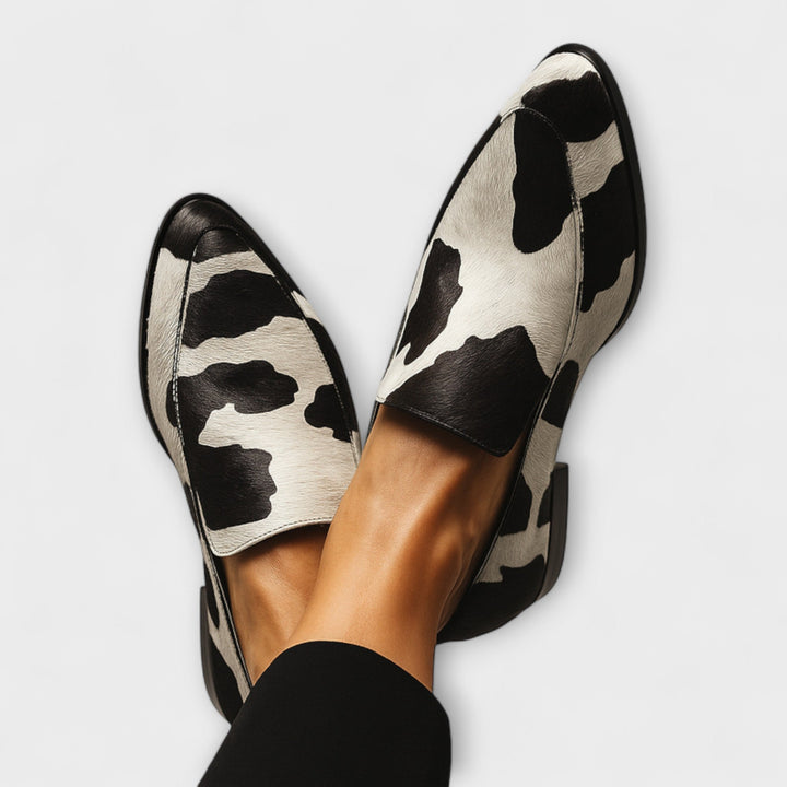 LOVRA™  | Cow Print Loafers