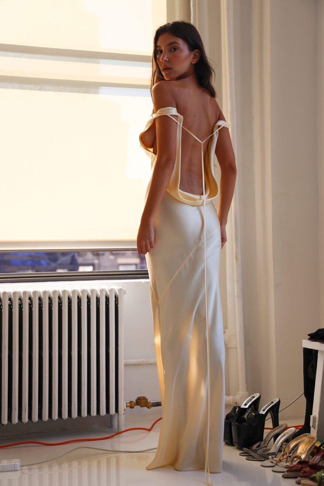 ISLA | SILK OPEN-BACK MAXI DRESS