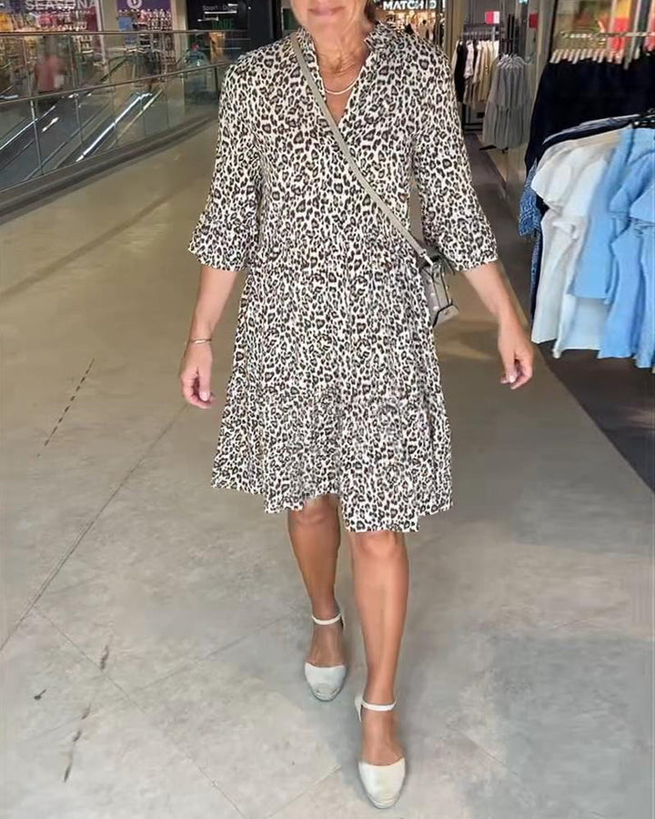 ZAREENA™ | FLOWING LEOPARD PRINT DRESS