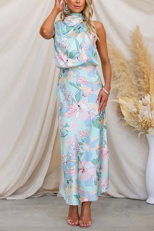 AURORA | PRINTED SATIN MAXI DRESS