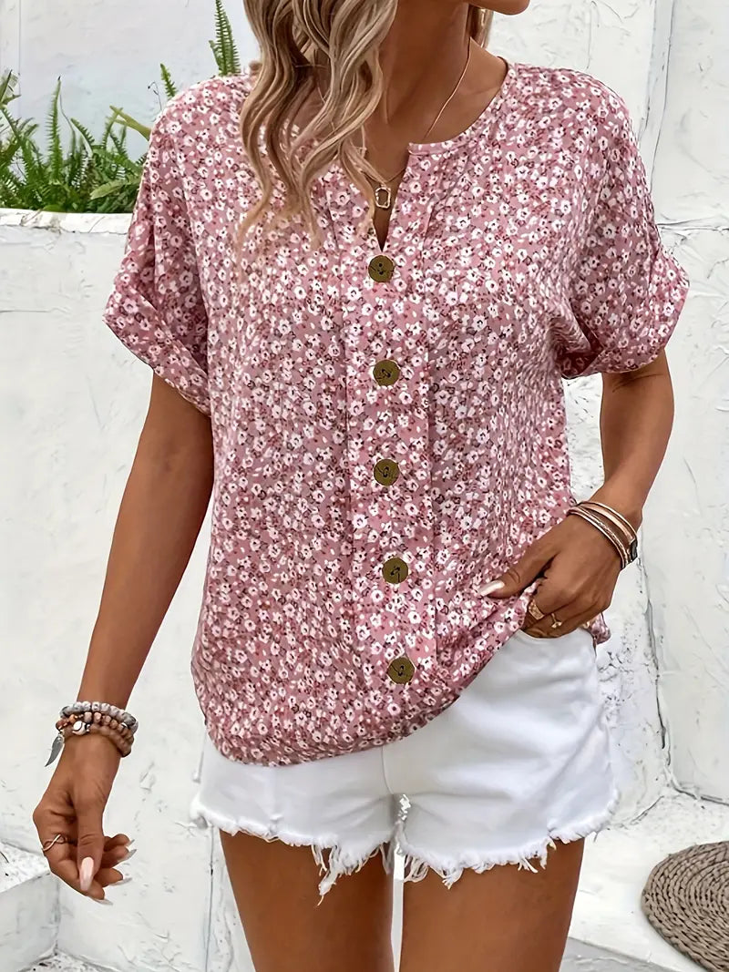 Udele - Floral Button-Up Blouse