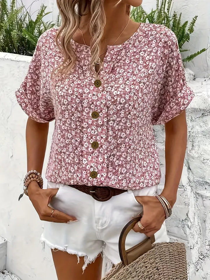 Udele - Floral Button-Up Blouse