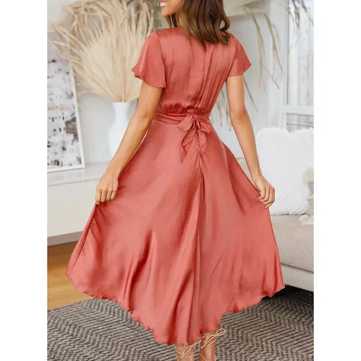SARAH | FLUTTER SLEEVE MIDI DRESS