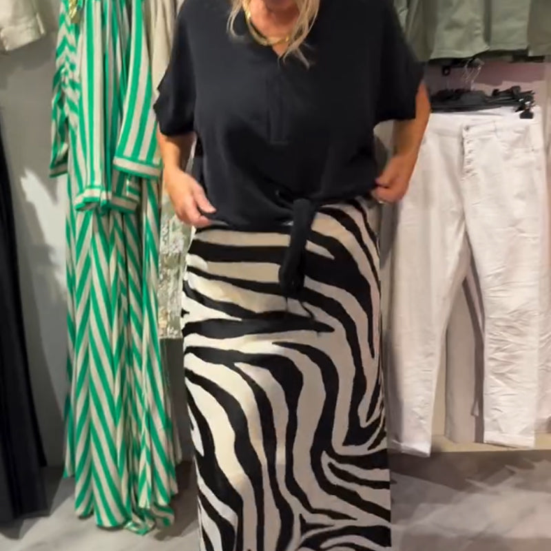 Ines™ | Front-Tie Top & Midi Skirt Set