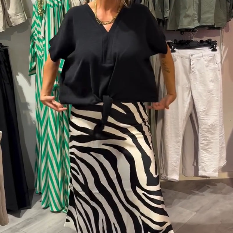 Ines™ | Front-Tie Top & Midi Skirt Set